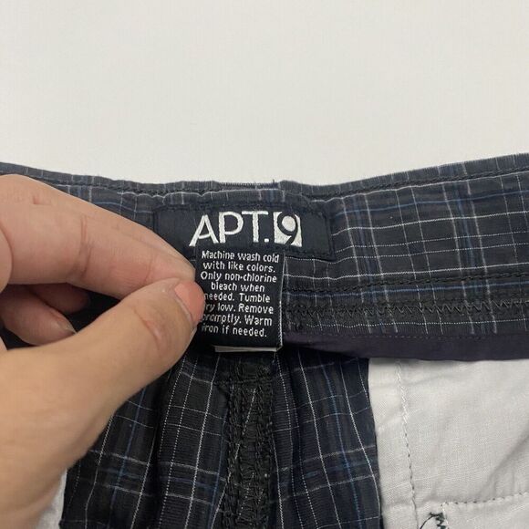 Apt. 9 Men's Gray Plaid Bermuda Chino Shorts Size 38 100% Cotton 11.5" Inseam - Picture 5 of 7